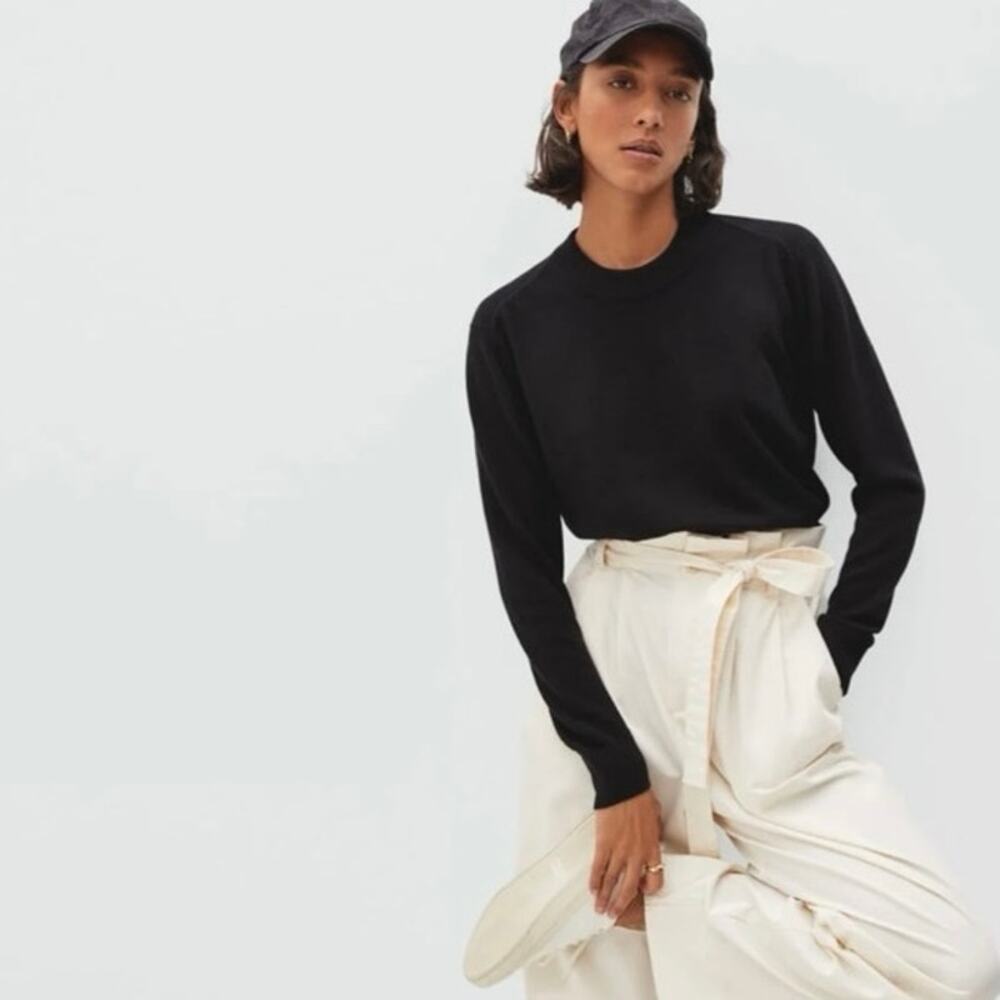 Everlane The Cashmere Crew Sweater | Black | XL